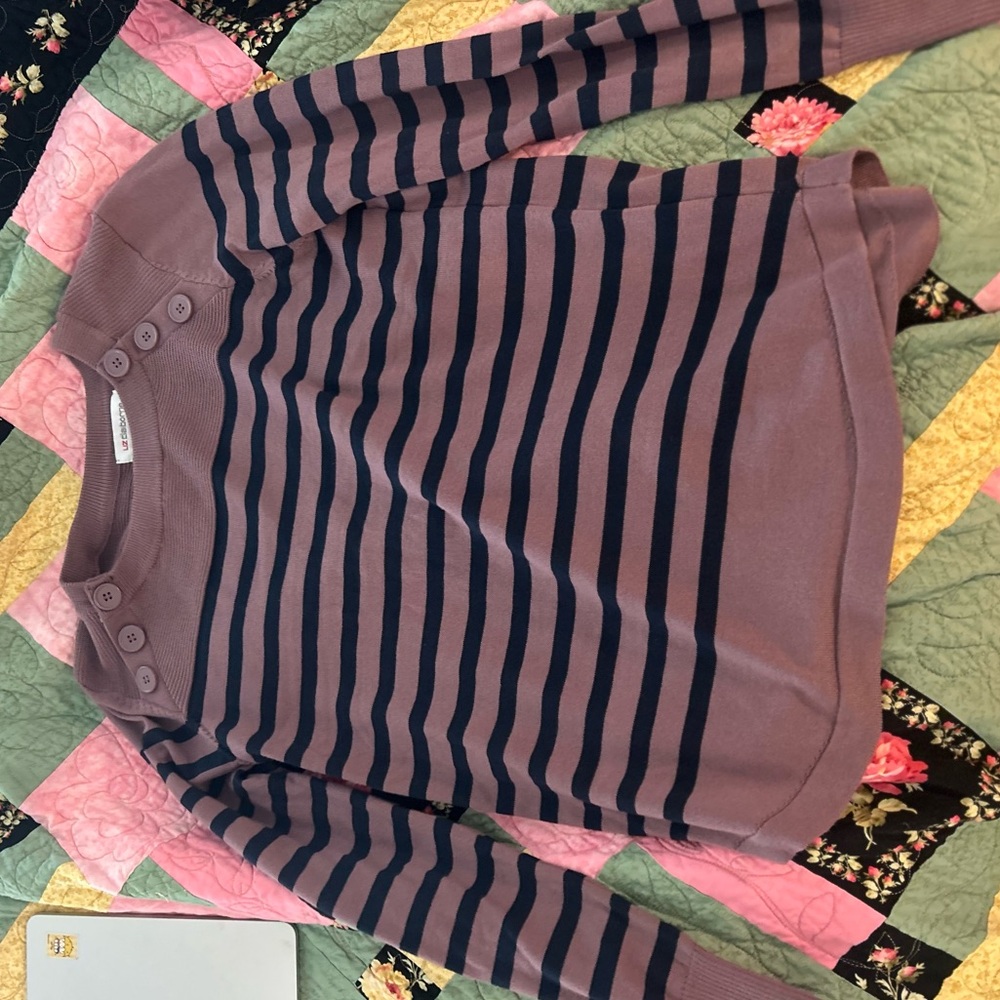 Purple and Dark Navy Sweater with Buttons